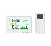 Termometro e igrometro wireless per interni ed esterni, con previsioni del tempo, retroilluminazione, visualizzazione della pressione dell'aria, sensore esterno impermeabile, portata 100 m, scheda di