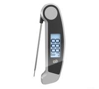 Termometro elettronico pieghevole con ampio schermo retroilluminato e spegnimento automatico per letture precise della temperatura nella cottura della carne (grigio)