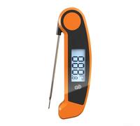 Termometro elettronico pieghevole per carne con letture rapide e accurate e LCD retroilluminato, progettato per cuocere, arrostire, grigliare e friggere applicazioni (arancione)