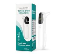 Termometro Febbre a Infrarossi Digitale, Termometro Fronte e Orecchio per Neonati, Bambini e Adulti, Senza Contatto sulla Fronte, Lettura in 1 Secondo, Allarme Febbre, Display a 3 Colori, °C/°F