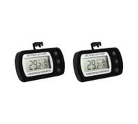 Termometro for frigorifero con display LCD, termometro digitale for congelatore con registrazione massima/minima, monitor a temperatura impermeabile con gancio,Professionale(2pcs Black)