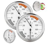 Termometro igrometro 2 in 1, 2 pezzi, termometro per sauna, termometro particolarmente preciso, termometro per sauna, igrometro per sauna, igrometro interno, a parete in metallo