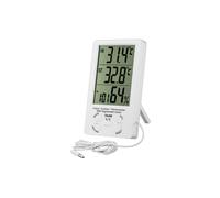 Termometro igrometro digitale con display LCD, sonda esterna, intervallo di temperatura interna ed esterna da -10 a 50 C.