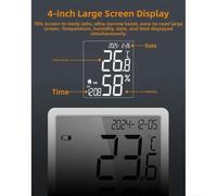 Termometro igrometro digitale industriale con sonda esterna da 2 m, ampio display che mostra temperatura umidità data e ora, adatto per laboratori di farmacia (TM-1)