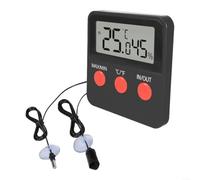 Termometro igrometro digitale LCD con sensore esterno, misuratore di temperatura e umidità da -50 a 70 °C, per rettili, incubatrice per animali domestici, colore nero