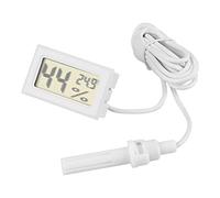 Termometro igrometro digitale LCD per temperatura e umidità con sonda esterna per incubatrice per animali domestici per rettili, bianco 4,8x2,9x1,6 cm