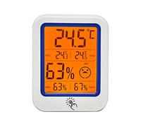 Termometro igrometro elettronico da parete, misuratore digitale di temperatura e umidità con luce notturna e indicatore di comfort, per casa, ufficio, serra o uso industriale