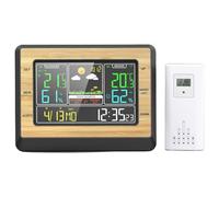 Termometro igrometro in tempo reale per interni ed esterni, con previsioni del tempo e analisi delle tendenze, orologio digitale a basso consumo energetico