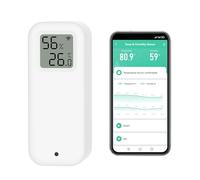 Termometro Igrometro Intelligente Digitale, Sensore di Temperatura e Umidità WiFi con Fodera Magnetica Autoadesiva, Sensore di Temperatura di Calibrazione con Notifiche dell'App.Compatibile Alexa.1PCS
