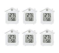 Termometro/Igrometro Mini LCD, Confezione Da 6 Pezzi, Igrometro Digitale Per Interni Con Magnete E Indicatore Faccina. Adatto Per Ambienti Interni Come Soggiorno, Camera Da Letto