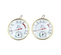 Termometro igrometro per sauna con corpo in metallo con display di precisione a doppia scala per un monitoraggio accurato del calore e dell'umidità nelle stanze della sauna (2 pezzi)