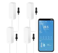 Termometro igrometro Smart con sonda, misuratore di temperatura e umidità per acquario WiFi con monitoraggio remoto tramite app, sensore di temperatura per frigorifero interno, compatibile Alexa. 4PCS