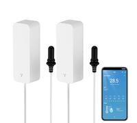 Termometro igrometro Smart con sonda, misuratore di temperatura e umidità per acquario WiFi con monitoraggio remoto tramite app, sensore di temperatura per frigorifero interno, compatibile Alexa. 2PCS