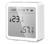 Termometro Igrometro WiFi senza fili con App Alerts, per interni ed esterni, sensore di umidità compatibile con Alexa Google Assistant per Home Greenhouse Cellar (bianco)