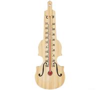 Termometro in legno, per interni ed esterni, montaggio a parete, con doppia scala Celsius Fahrenheit, finitura in legno di pino naturale, per la casa della cameretta dei bambini