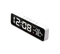 Termometro Infrarossi, WiFi Mirror LED ClocksSupport Temperature Humidity Sensor Time Display USB Desktop Alarm Clock for Living Room Decoration,per Forno Pizza Cucina(White)