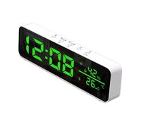 Termometro Infrarossi, WiFi Mirror LED ClocksSupport Temperature Humidity Sensor Time Display USB Desktop Alarm Clock for Living Room Decoration,per Forno Pizza Cucina(Green)