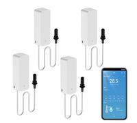 Termometro intelligente igrometro, sensore di temperatura WiFi con sonda esterna, termometro con funzione meteorologica, misurazione dell'umidità per congelatore, acquario, allarme app, monitor