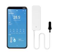 Termometro intelligente igrometro, sensore di temperatura WiFi con sonda esterna, termometro con funzione meteorologica, misurazione dell'umidità per congelatore, acquario, allarme app, monitor