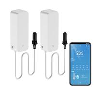 Termometro intelligente igrometro, sensore di temperatura WiFi con sonda esterna, termometro con funzione meteorologica, misurazione dell'umidità per congelatore, acquario, allarme app, monitor