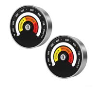 Termometro magnetico per stufa a legna, camino, in acciaio inox, con sensore bimetallico, gamma 48-370 °C, per stufe a pellet a gas, carbone, confezione da 2