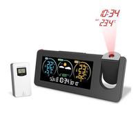 Termometro Orologio con proiezione digitale con sensore Stazione meteorologica Previsioni meteo wireless for interni ed esterni Termoigrometro