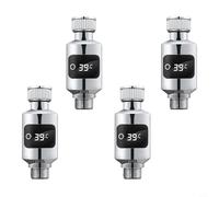 Termometro per acqua a LED per tubi da 1/2 pollice e soffione doccia portatile, sensore di temperatura sensibile con display digitale a LED (4 pezzi)