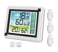 Termometro per ambiente con termometro e igrometro, monitor digitale wireless di temperatura e umidità con display LCD retroilluminato per giardino e vivaio