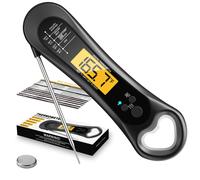 Termometro per carne digitale, termometro per carne a lettura istantanea per grigliate e cottura, con apribottiglie, retroilluminazione e ca