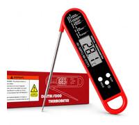 Termometro per carne, termometro da cucina a lettura istantanea, termometro digitale per alimenti, schermo LCD retroilluminato, sonda lunga pieghevole e accensione automatica, perfetto per cucina