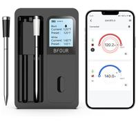 Termometro per carne wireless Bluetooth con 2 sonde, display LCD BFOUR