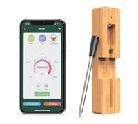 Termometro per carne wireless intelligente, termometro per carne Bluetooth portata 100 piedi con APP gratuita e impermeabile IPX7, sonda dura 16 ore, termometro per alimenti per barbecue, forno