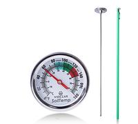 Termometro per compostaggio a stelo lungo per giardinaggio, in acciaio inox, per test del suolo, Fahrenheit e Celsius, display con quadrante da 3,8 cm, monitora facilmente la temperatura nei cumuli di