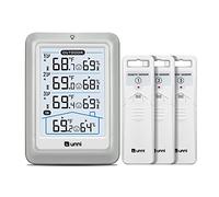 Termometro per interni ed esterni, wireless, display da 11,4 cm, igrometro digitale, termometro per temperatura e umidità, con sensore di portata di 100,6 m e retroilluminazione regolabile