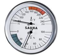 Termometro per sauna, 2 in 1 Fahrenheit, termometro igrometro per sala sauna, visualizzazione della temperatura interna e dell'umidità, accessori per sauna per controllare i valori della stanza, con