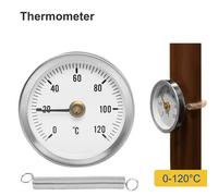 Termometro per tubi bimetallico molla tonda acciaio termometro 0-120C