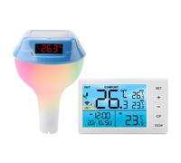 Termometro Piscina Galleggiante Wireless con Pannello Solare e Display Luce LED