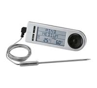 RÖSLE Misuratore di temperatura al cuore del barbecue, termometro per determinare la temperatura ideale al cuore della carne sul barbecue o nel forno con supporto magnetico, colore argento/nero