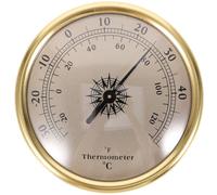 Termometro Rotondo da Parete Ambiente Interno, Doppia Scala | Indicatore Umidità, ABS e Lega Alluminio Magnesio, Display Grande Chiaro, Leggero, per Cameretta e Giardino