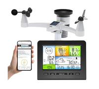 Termometro solare wireless con termometro digitale, termoigrometro, display LCD, Wi-Fi, temperatura, umidità, velocità del