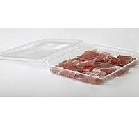 Termoplast VASCHETTE RETTANGOLARI in Ops CC.100 Confezione 400 PZ - contenitori Trasparenti con Coperchio bombato con Chiusura ermetica ottimi per confezionare affetati o Alimentari in Genere
