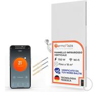 Termoplaza Pannello Radiante Infrarossi Verticale Bianco WiFi 750 W 18 m² | Termoconvettore Verticale - Stufa Elettrica Basso Consumo - Termosifone Elettrico - Riscaldamento Infrarossi a Parete