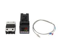Termoregolatore Digitale PID REX C100, 0℃~1300℃, Kit Completo con Sensore K, Relè 40A - Controllo Rapido e Preciso, Tecnologia Auto - tuning, Uso Industriale e Domestico