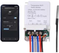 Termoregolatore Digitale WiFi Wireless con APP | Termocoppia Termostato, Per Homebrewing, Caldaia, Allevamento, Serra, 220V, 20A, Temperatura Costante, Statistiche di Potenza