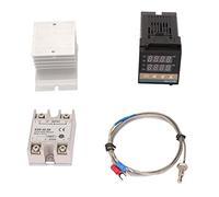 Termoregolatore PID Digitale, Controllore Temperatura con K Termocoppia, SSR e Dissipatore, 100V - 240V 40A - Controllo Veloce, Alta Precisione, Adatto per Allevamento e Industri (Tipo 2)