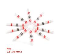 Termorestringenti Butt Terminali impermeabile saldare Seal rame stagnato filo elettrico cavo Splice Terminal Kit barra di messa a terra terminale(Rot,20pcs)