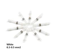 Termorestringenti Butt Terminali impermeabile saldare Seal rame stagnato filo elettrico cavo Splice Terminal Kit barra di messa a terra terminale(White,10pcs)