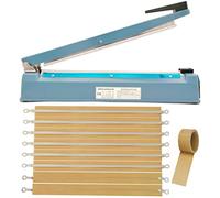 Termosaldatrice per Sacchetti Sigillatrice Saldatrice per Plastica Sacchetti 400mm Macchina Sigillante a Caldo, Larghezza Sigillatura 5mm, Scocca in Metallico, 220V Impulse Sealer Heat Bag Sealer