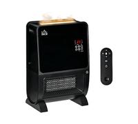 HOMCOM Stufa Elettrica 2 in 1 con Umidificatore, Luce LED a 3 Colori e Ultravioletti, Stufa Elettrica Camino con Timer e Telecomando, Nero Aosom
