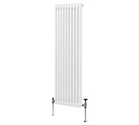 Radiatore Termosifone a 2 Colonne 1800mm x 472mm Moderno Centralizzato Bianco in Acciaio Inox Verticale a Parete Cucina Soggiorno Bagno Kit di Fissaggio e Spazzola Inclusi